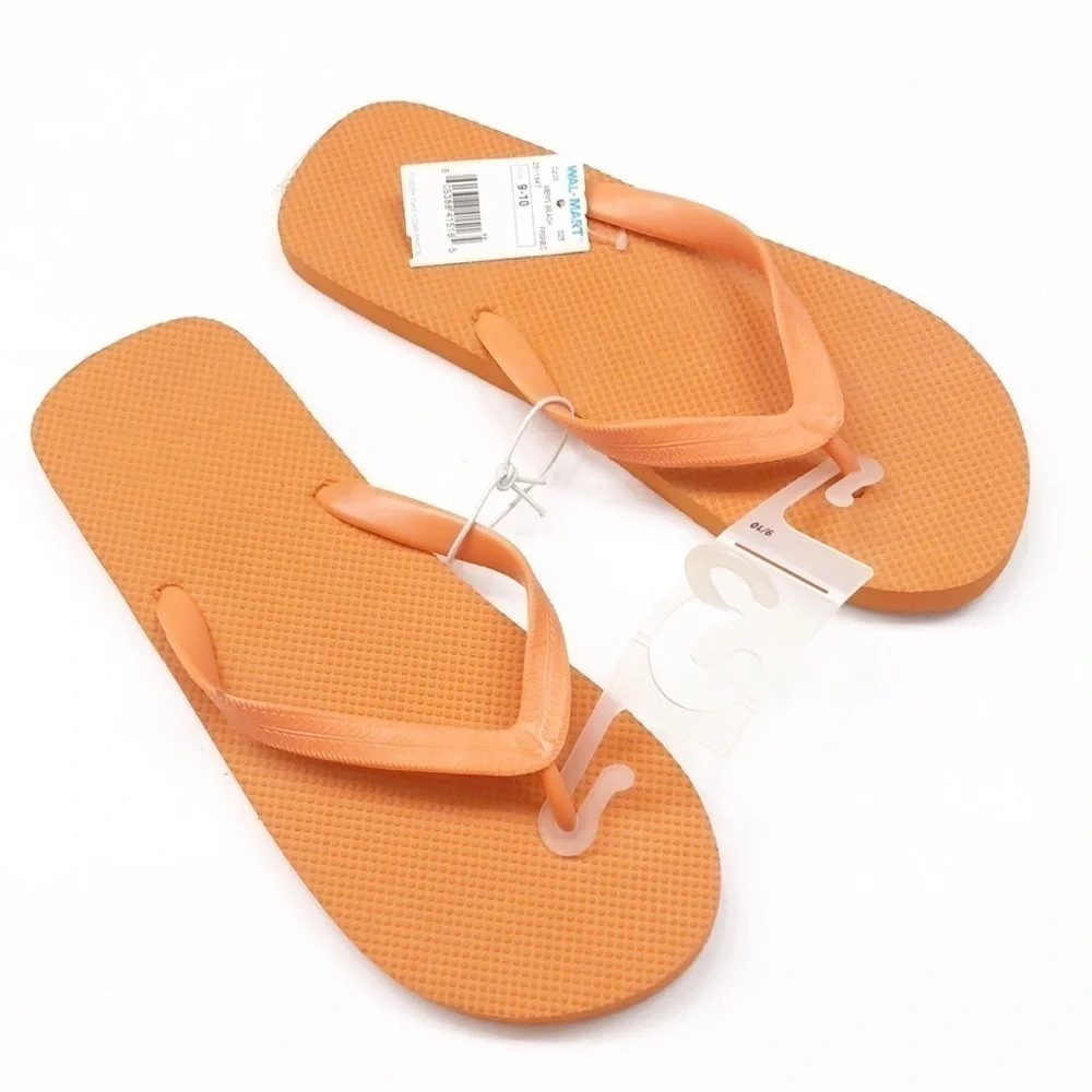 NEW Walmart men's orange beach flip flop sandals